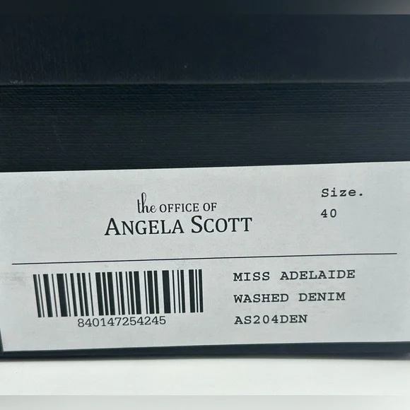 The Office of Angela Scott Miss Adelaide Denim Mules EU 40 US 10 NIB